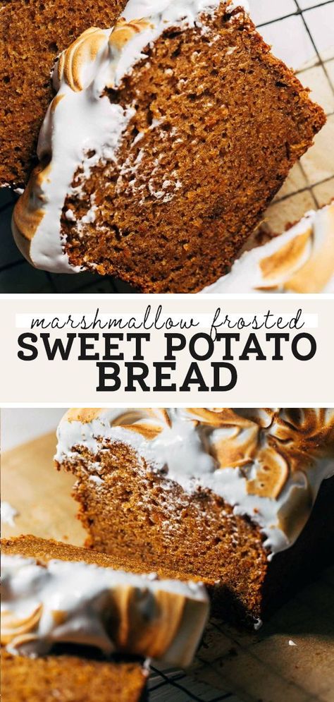 Sweet Potato Baking Recipes, Sweet Potato Dessert Recipes, Marshmallow Meringue, Sweet Potato Pound Cake, Butternut Bakery, Sweet Potato Dessert, Bakers Delight, Meringue Frosting, Sweet Potato Bread