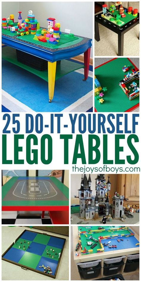 25 DIY LEGO Tables the Entire Family Will Love. Some people are SO creative! My boys would love all of these. Lego Table Ideas, Table Lego Diy, Lego Tables, Diy Lego Table, Table Lego, Lego Table With Storage, Trofast Ikea, Lego Table Diy, Diy Lego