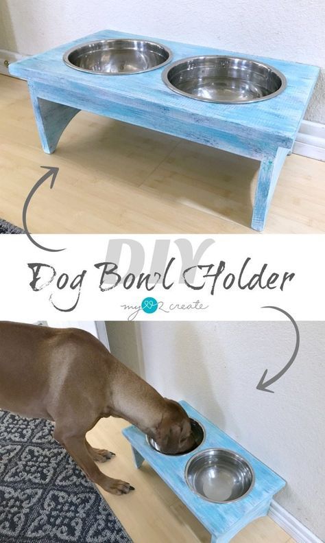 DIY Dog Bowl Holder/stand #scrap #wood #project #dog Diy Dog Bowl, Dog Food Holder, Dog Food Stands, Dog Bowl Holder, Dogs Diy Projects, Dog Storage, Dog Organization, Diy Dog Food, Diy Bowl