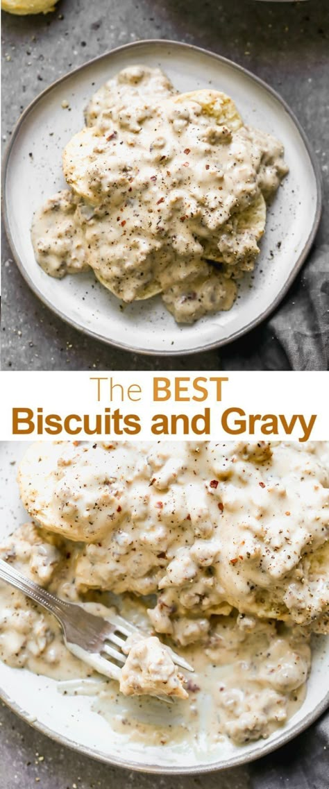 Breakfast Gravy Recipe Easy, Breakfast Gravy Recipe, Best Sausage Gravy Recipe, Easy Sausage Gravy, Easy Biscuits And Gravy, Breakfast Gravy, Biscuits And Gravy Recipe, Homemade Gravy For Biscuits, Best Biscuits And Gravy