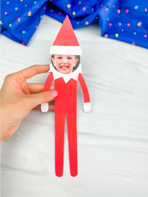 Kids will have so much fun with this elf on the shelf craft. It's a great way to get them excited about Christmas, and it also is really simple to do! All you need are some materials from around your house, plus our free printable template You can use these crafts for decoration or just as an excuse to spend time together making memories. Elf On The Shelf Cutouts Free Printable, Elf On The Shelf Crafts Preschool, Elf On The Shelf Patterns Free Printable, Printable Elf Template, Elf Yourself Template Free Printable, Elf On The Shelf Crafts For Kids To Make, Elf Body Template Printable, Elf On The Shelf Free Printables Props, Elf On The Shelf Template Free Printable