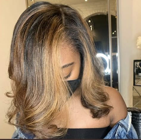 Honey Blonde With Dark Roots Black Women, Blonde Relaxed Hair Black Women, Short Honey Blonde Hair On Black Women, Blonde Balayage On Black Women, Honey Brown Highlights On Black Women, Blonde Balayage Black Women, Highlights For Black Women, Ombre Hair Black Women, Highlights Black Women