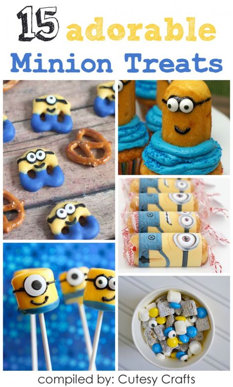 15 ADORABLE Minion Food Ideas! Minion Birthday Party Food Ideas, Minion Treats Ideas, Minion Snacks Ideas Parties Food, Minion Party Food, Minion Snacks, Minion Treats, Minion Food, Minions Desserts, Minion Themed Desserts