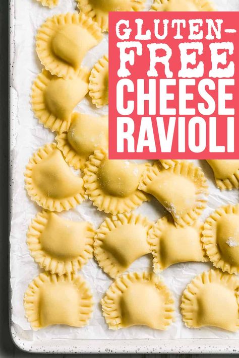 Gluten Free Ravioli Recipe, Homemade Gluten Free Pasta, Gluten Free Ravioli, Gf Pizza, Gf Pasta, Gluten Free Lasagna, Homemade Pasta Recipe, Pasta Making, Homemade Ravioli