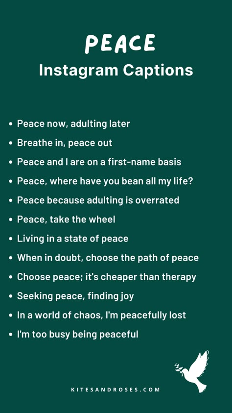 Peace Related Quotes, Aesthetic Words For Nature, Peace And Nature Quotes, Postive Captions For Instagram, Inner Peace Captions Instagram, Nature Peace Captions Instagram, Escape Captions Instagram, Caption For Peace, Calm Instagram Captions