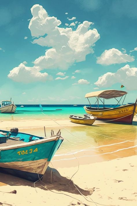 Excited to share the latest addition to my #etsy shop: BOAT Printable, BEACHY Wall ART, Ocean Poster, Ocean Artwork, Beach Boat Ocean Digital Panoramic Wall Art Décor Gift for Nature Lovers https://etsy.me/3ZVxEcY #boatprintable #beachywallart #oceanposter #oceanartwor Beach And Boats Paintings, Boat On Beach, Ocean Digital Painting, Beach Artwork Illustrations, Sea With Boat, Ocean Scene Drawing, Boat Digital Art, Digital Art Ocean, Beach Digital Art