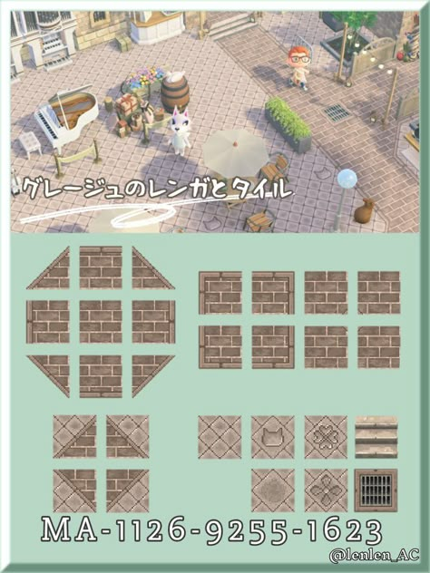 Acnh Gray Brick Path Code, Acnh Culdesac Path, Acnh Diagonal Stone Path, Tile Path Animal Crossing, Acnh Brick Path Code, Animal Crossing Sidewalk Pattern, Acnh Designs Ground, Motif Sol Animal Crossing New Horizon, Acnh Neverland