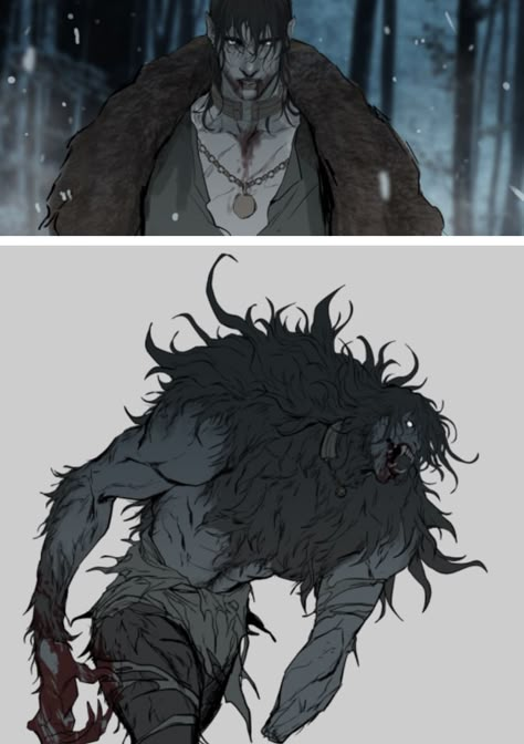 Werewolf Character Art, Anime Werewolf Male, Anime Monster Boy, Werewolf Male Art, Monster Character Design Male, Werewolf Art Character Design, Werewolf X Vampire, Manticore Art, Dnd Werewolf