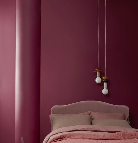 Colourfast paint by Elle Decoration and Crown Paints Elle Decoration By Crown, Pink Painted Walls, Custom Sliding Doors, Crown Paints, Paint Fireplace, Fireplace Set, Bedding Decor, Pink Living Room, Herringbone Tile