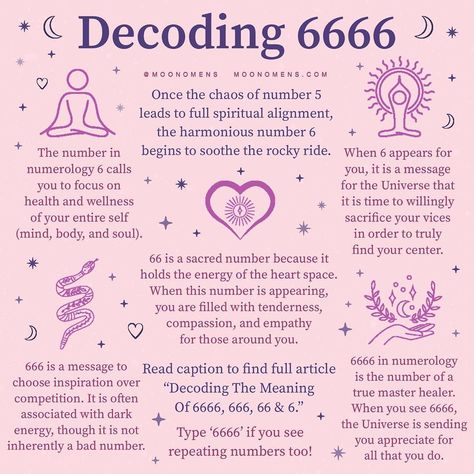 Spiritual Energy Quotes, 6666 Angel Number, Number Synchronicity, 666 Meaning, Angel Number 666, Moon Omens, Spiritual Journals, Angel Number Meanings, Affirmations For Kids