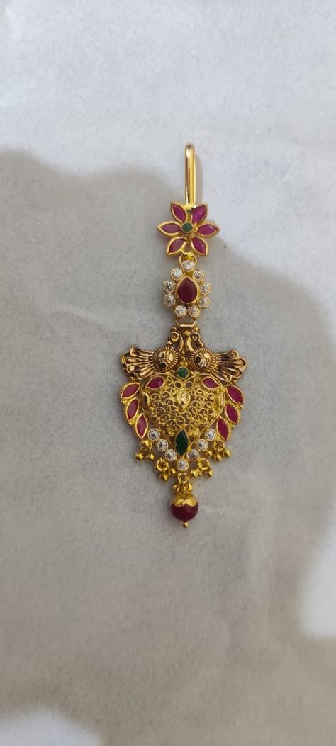 Papidibilla Designs Gold, Papadi Billa Designs Gold, Papidi Billa Gold Designs Latest, Papidi Billa Gold Designs, Papidi Billa, Tikka Designs, Mang Tika, Gold Stone Necklace, Ruby Jewelry Necklaces