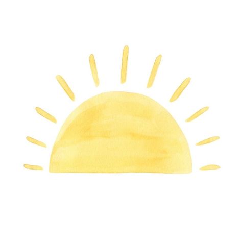 Sun Drawing Aesthetic, Yellow Kids Rooms, Yellow Nursery Decor, Sun Nursery, Nursery Painting, Sun Drawing, Sun Painting, Yellow Nursery, Sun Illustration