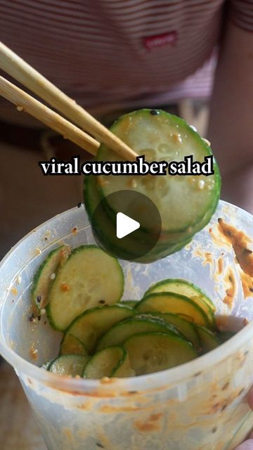 Maddy & JD Alewine on Instagram: "big cucumber done got us 🥒 @logansfewd's whole cucumber salad is pretty darn good ngl #cucumber" Leftover Cucumber Recipes, Eating A Whole Cucumber, Cucumber Diet 7 Days Plan, Cucumber Salad With Apple Cider Vinegar, Eat A Whole Cucumber Recipe, Eat A Whole Cucumber, Whole Cucumber Salad, Tic Tok Cucumber Salad, Simple Cucumber Recipes