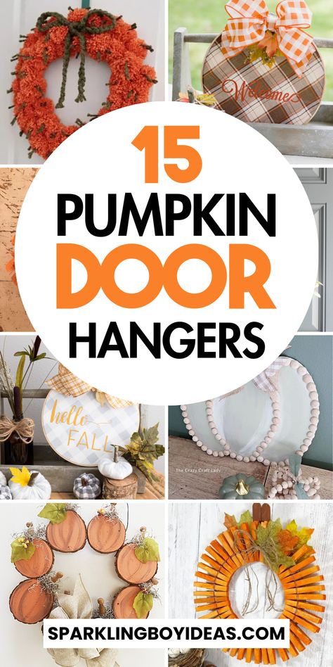 Pumpkin door hanger adds charm to your fall decor. Discover DIY pumpkin door decor ideas for autumn door decorations. Explore Halloween door hanger designs and farmhouse pumpkin front door decorations. Try making a burlap pumpkin door hanger or a custom pumpkin door hanger to personalize your space. Enhance your fall porch decor with a pumpkin welcome sign or a wood pumpkin door hanger. Seasonal door hangers make perfect autumn door decor ideas. So must try these DIY fall decorations Burlap Pumpkin Door Hanger, Autumn Door Decorations, Seasonal Door Hangers, Pumpkin Craft Ideas, Pumpkin Decor Ideas, Pumpkin Welcome Sign, Fall Mantels, Autumn Door Decor, Diy Fall Decorations