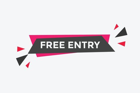 Free entry button. Free entry text web banner template. Sign icon banner Entry Signs, Free Entry, Web Banner, Banner Template, Art Wallpaper, Vector Art, Vector Free, Logo Design, Clip Art