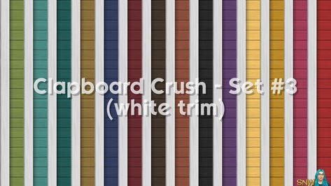 Clapboard Crush Siding Walls Set #3 (with White Corner Trim) Sims 4 Build Mode, Corner Trim, Sims 4 Build, Side Wall, Sims 4 Clothing, Electronic Art, Maxis Match, Sims 4 Mods, The Sims 4