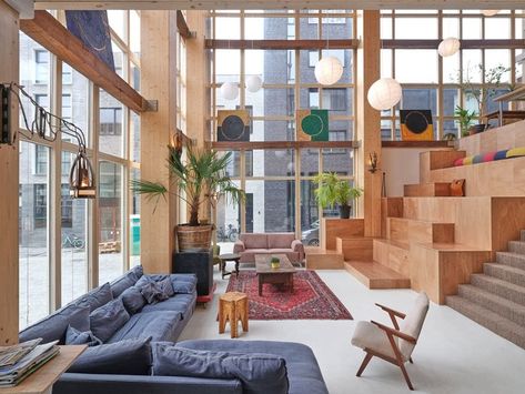 Collective Living, Housing Cooperative, Movement In Architecture, Living Architecture, Multifunctional Room, Communal Living, Self Build Houses, Living In Amsterdam, Wooden Facade