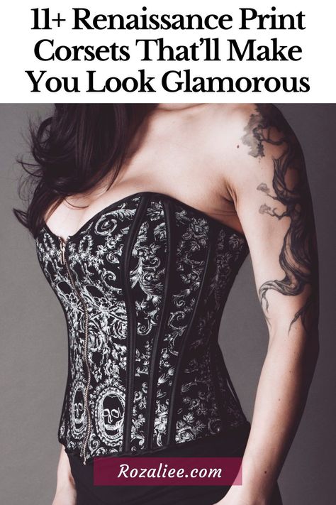 I highly recommend women to wear these renaissance print corsets and corset tops because they really have magic that can catch people's eyes and let them keep staring!😍 Corset Top Outfit Ideas, Black Midi Pencil Skirt, Top Outfit Ideas, Corset Top Outfit, Corset Tops, Floral Corset, Top Outfit, Glamour Fashion, Formal Looks