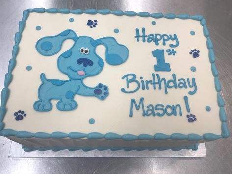 Blue's Clues Birthday Party, Clue Party, Christmas Themed Cake, Rectangle Cake, 2 Birthday Cake, Third Birthday Party, 2nd Birthday Party Themes, Blue’s Clues, Chocolate Candy Molds