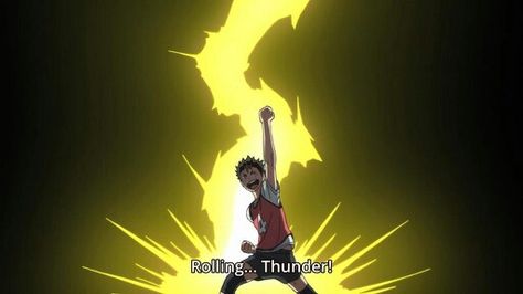 Rolling Thunder!! (Season 2 Episode 1 -- Haikyuu!!) Haikyuu Text, Nishinoya Yuu, Rolling Thunder, Haikyuu Manga, Gaming Memes, All Anime, Text Posts, Haikyu!!, Anime Love