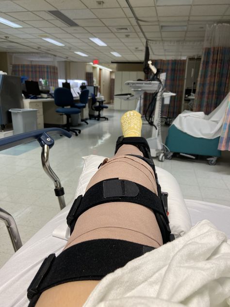 Hospital Leg Injury, Leg Injured Images, Leg Fracture Snap, Torn Acl Aesthetic, Broken Leg In Hospital, Leg Accident Real Pic, Leg Injury Fake Story, Knee Brace Outfit, Uk Hospital