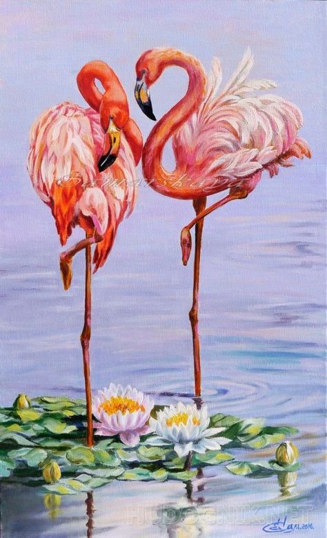 Oil Painting App, Flamingo Artwork, Flamingo Pictures, Flamingo Art Print, Flamingo Painting, Afrique Art, Flamingo Art, Wildlife Paintings, Tropical Art