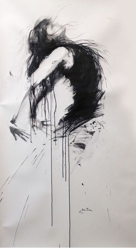 Abstract and Inanimate - Fantasy Art Ewa Hauton, Portrait Au Crayon, Drawing Hands, Drawing Hair, رعب نفسي, Drawing Faces, Charcoal Art, Pencil Portrait, Charcoal Drawing