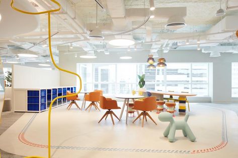 Colourful Office, Colorful Office Design, Private Workspace, Design A Space, Office Colors, Reclining Furniture, Workspace Design, Inspiring Spaces, Office Interior Design