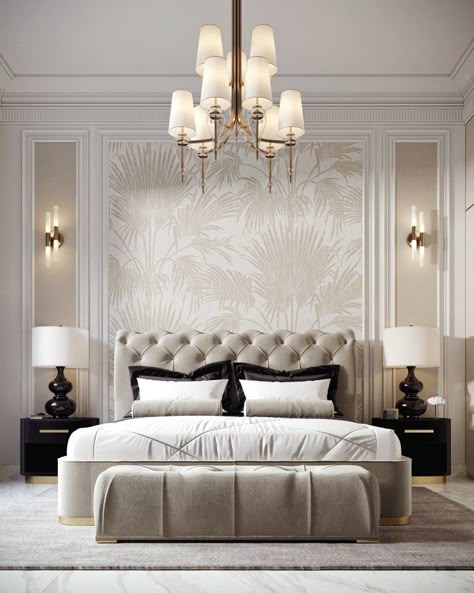 Bedroom Interior Design Luxury, Modern Luxury Bedroom, Luxury Bedroom Master, Neo Classic, Classic Bedroom, Elegant Bedroom, Luxury Bedroom, Master Bedrooms Decor, Master Bedrooms