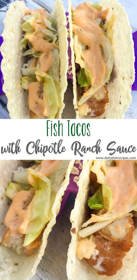 Easy fish tacos with chipotle ranch sauce are perfect for a weeknight dinner or menu plan. Spicy, creamy and delicious, these simple tacos are the perfect dinner tonight. Chipotle Ranch Sauce, Simple Tacos, Fish Tacos With Cabbage, Shrimp Tacos Easy, Easy Fish Tacos, Grilled Fish Tacos, Ranch Sauce, Easy Taco Recipes, Slow Cooker Chicken Tacos