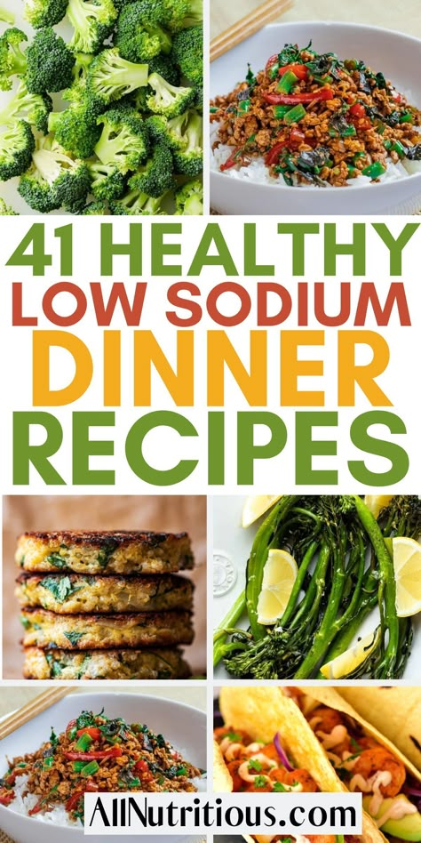 Cut down on the sodium with this list featuring the best dinner recipes for weeknight meals. Dive into delectable main meals & side dish ideas that are kind to your heart and waistline. Achieve your health goals and upgrade your healthy meal plan without compromising taste. Low Sodium Paleo Recipes, Cardiac Diet Food List, Low Sodium Side Dishes Healthy, Low Sodium Sandwiches Lunches, Dash Diet Recipes Dinner Simple, Dash Diet Recipes Dinner Meal Ideas, Heart Burn Friendly Recipes, Low Potassium Recipes Meals, Renal Diet Recipes Meals Dinners