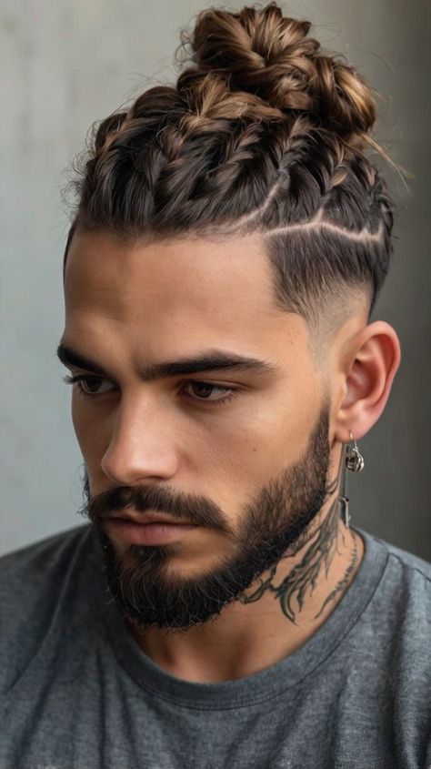 35 Ideas for Men Curly Hairstyles Long Men Curly Hairstyles Long, Men Hair Ideas, Hairstyles To Do With Braids, Men's Curly Hair, Gentleman Style Outfits, Curly Hairstyles Long, Men Curly Hairstyles, Braided Man Bun, Young Men Haircuts