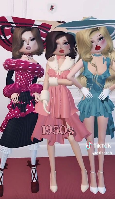 1950s Fashion Dress To Impress, Dress To Impress 1950s Outfit, Di Top Model Outfit, 1950s Dress To Impress, Time Traveler Dress To Impress, 1950 Outfits, 1950’s Dress, 1950 Dress, Roblox Dress