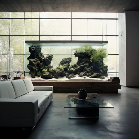 Minimal Fish Tank, Natural Interior, Terrarium Diy, Fish Tank, Terrarium, Fish, Interior Design, Floral, Quick Saves