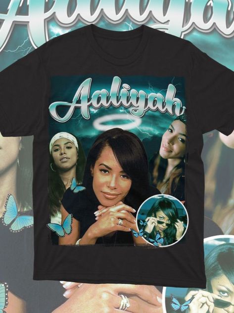 Aaliyah Shirt, Bootleg Design, Bootleg Shirt, Rap Shirt, 90s Rap, Rap Tee, Shirt Png, Tee Shirt Designs, 90s Style