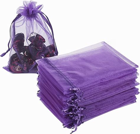 Amazon.com: HRX Package 100pcs Organza Bags, 4 x 6 inches Christmas Wedding Favors Gift Drawstring Bags Jewelry Pouches Candy Pouches(Purple) : Health & Household Christmas Wedding Favors, Wedding Favors And Gifts, Organza Wedding, Jewelry Pouches, Butterfly Birthday, Purple Jewelry, Purple Tie, Wedding Gift Favors, Drawstring Bags