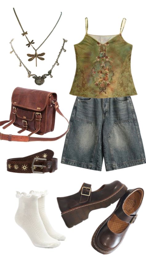 Outfit fit summer girl inspiration reference Indie Style, Earthy Outfits, Student Fashion, Swaggy Outfits, Hippie Outfits, Indie Fashion, Really Cute Outfits, Retro Outfits, Aesthetic Clothes