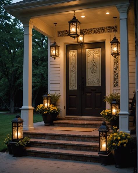 Victorian Porch Ideas, Cozy Front Porch Ideas, Victorian Front Porch, Wes Anderson Movie, Deck Railing Ideas, Outdoors Ideas, Ohio House, Victorian Porch, House Flip