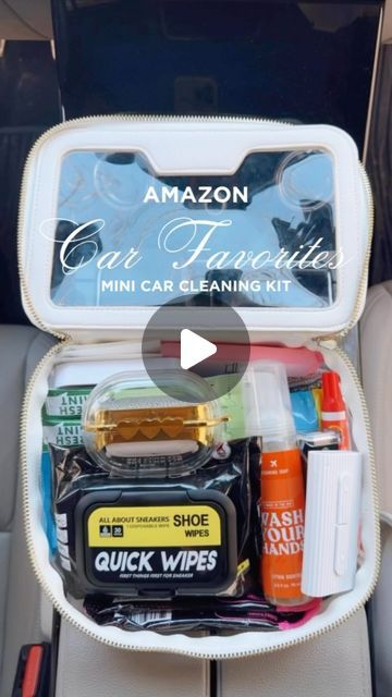 Essential Car Items, Amazon Car Essentials, Car Needs For Women, Small Car Organization Ideas, Travel Cleaning Kit, What’s In My Car, Car Essentials For Women List, Car Kit Essentials For Women, Car Necessities For Women