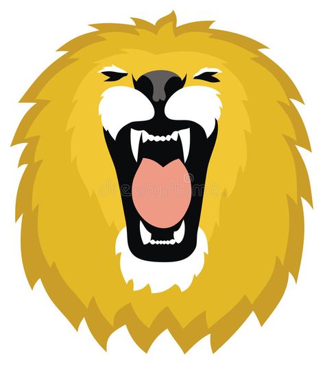 Lion stock illustration Lion Open Mouth, Open Mouth Illustration, Mouth Illustration, Head Illustration, Mouth Drawing, Abstract Vector, Open Mouth, Lion Head, Superhero Logos