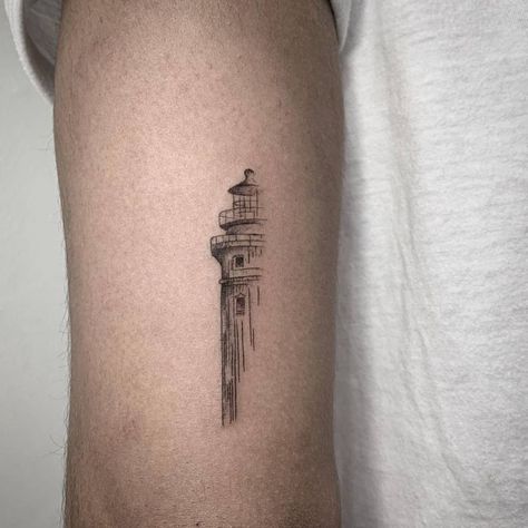 Lighthouse Tattoos, Boat Tattoo, Lantern Tattoo, Lighthouse Tattoo, Light Tattoo, Theme Tattoo, Nature Ocean, Line Art Tattoos, Little Tattoos