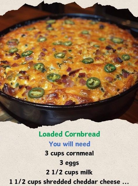 Delish grandma's recipes Loaded Cornbread, Cajun Cornbread, Cajun Recipes Authentic, Bacon Cornbread, Cornbread Recipe Sweet, Snapper Fish Recipes, Cornbread Recipe, Cajun Cooking, Louisiana Recipes