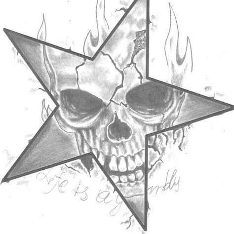 Star And Skull Tattoos, Star Skull Tattoo, Skull And Stars Tattoo Design, Skull Star Tattoo, Skull Shoulder Tattoo, Cool Skull Drawings, Star Skull, Cool Tattoo Drawings, Skull Art Drawing