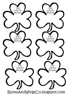 I am lucky because... I’m Lucky Because Craft, I Am Lucky Because, I'm Lucky Because Shamrock Craft, Shamrock Printable, Vday Crafts, Helper Chart, Shamrock Template, Teaching Holidays, St Patrick Day Activities