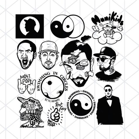 Mac Miller Tattoos, 10 Tattoo, Skull Hand Tattoo, Mac 10, Tattoo Graphic, Arm Band Tattoo, Tattoo Style Drawings, Dior Logo, Unique Tattoo Designs