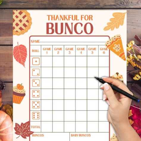 Thanksgiving Bunco Score Sheets, Thanksgiving Bunco, Bunco Score Sheets, Bunco Game, Fall Parties, Printable Thanksgiving, Name Games, Thanksgiving Celebration, Thanksgiving Printables