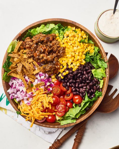 Post Image Salad Cobb, Salad Taco, Dietitian Recipes, Make Ahead Salads, Taco Salads, Taco Salad Recipes, Chicken Gnocchi Soup, Fresh Tomato Salsa, Ambrosia Salad