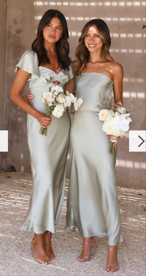 Light Bridesmaid Dresses Color Palettes, Sleek Bridesmaid Dress, Midi Length Bridesmaid Dress, Safe Bridesmaid Dresses, Silky Bridesmaids Dresses, Pale Green Bridesmaid Dresses, June Bridesmaid Dresses, Wedding Dress For Small Bust, Pale Bridesmaid Dresses