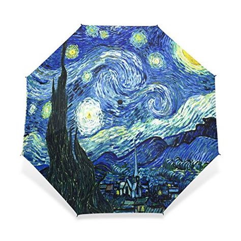 BAIHUISHOP Windproof Strong Frame Unbreakable Vincent Van Gogh Starry Night Pattern Golf Umbrella  Compact for Travel By Easy Carrying Sports Rain Umbrella *** Read more reviews of the product by visiting the link on the image. (Note:Amazon affiliate link) Vincent Van Gogh Landscape, Tote Bag Backpack, Vincent Van Gogh Paintings, The Starry Night, Rain Umbrella, Umbrellas Parasols, Van Gogh Paintings, Van Gogh Art, Starry Night Van Gogh