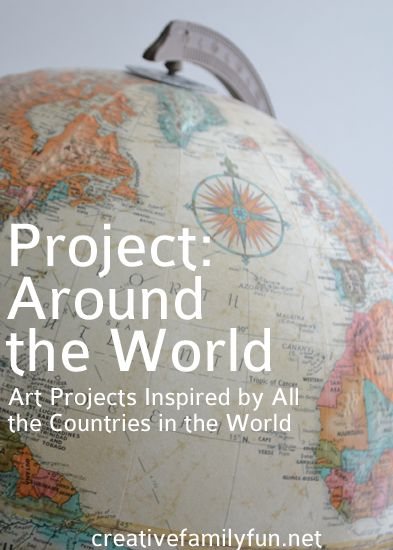 Art projects inspired by all the countries in the world. What an amazing project! Travel Art Projects, Arts Integration, Kids Around The World, World Geography, Year 7, Cool Art Projects, Countries In The World, Art Curriculum, Homeschool Art